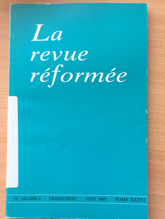 Occasion - La revue réformée #142 1985/2