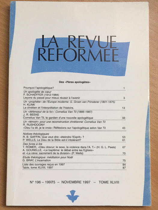 Occasion - La revue réformée #196 Novembre 1997