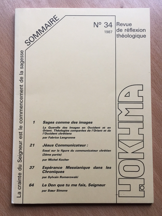 Occasion - Hokhma n°34