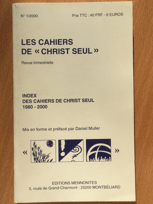 Occasion - Index des cahiers de Christ seul vol.1 2000 Les cahiers de Christ seul
