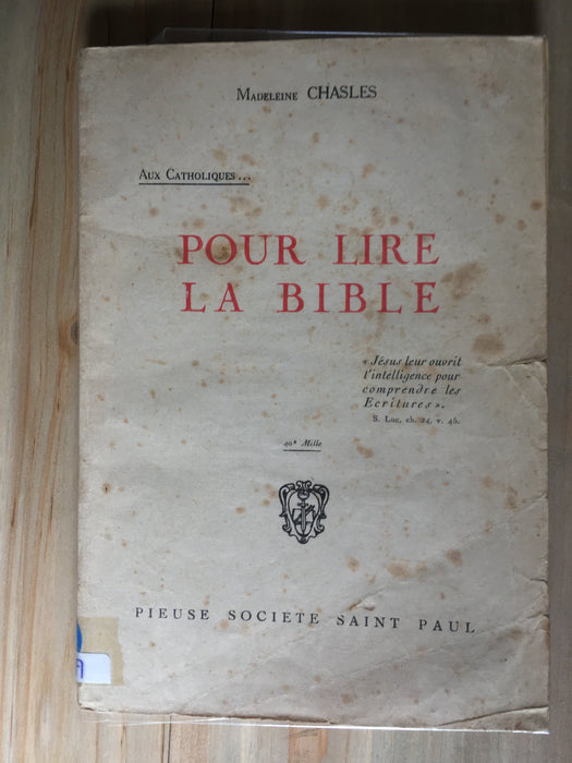 Occasion - Pour lire la Bible