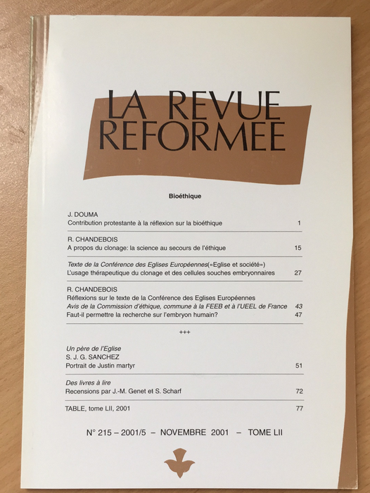 Occasion - La revue réformée #215 Novembre 2001