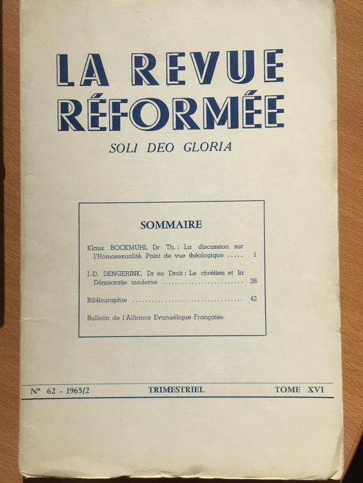 Occasion - La revue réformée #62 1965/2
