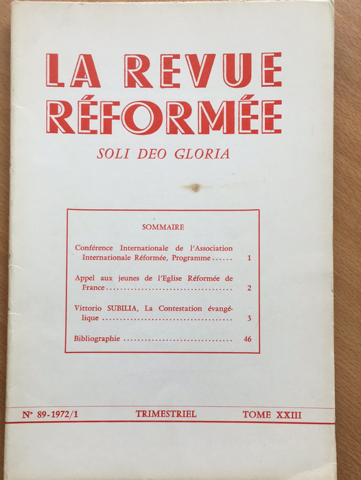 Occasion - La revue réformée #89 1972/1