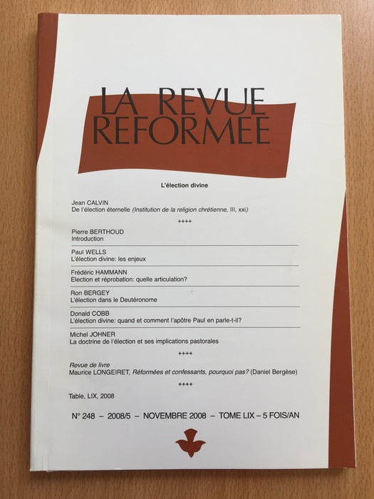 Occasion - La revue réformée #248 Novembre 2008
