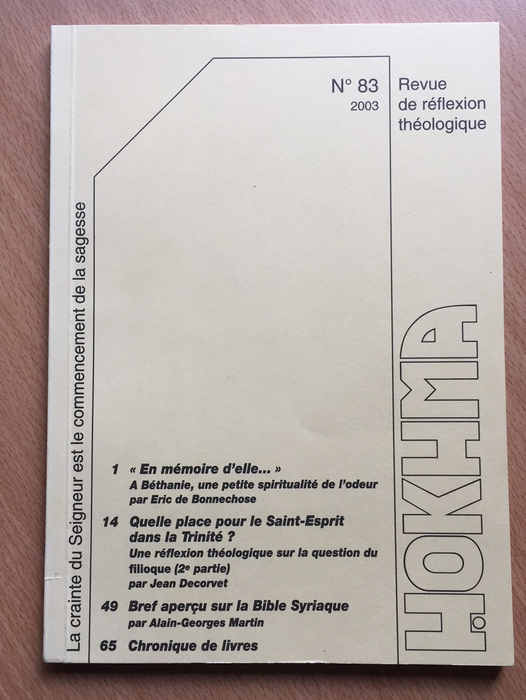 Occasion - Hokhma n°83