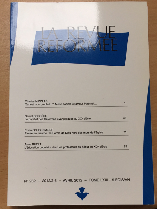 Occasion - La revue réformée #262 Avril 2012