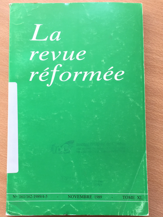Occasion - La revue réformée #161 1989/4-5