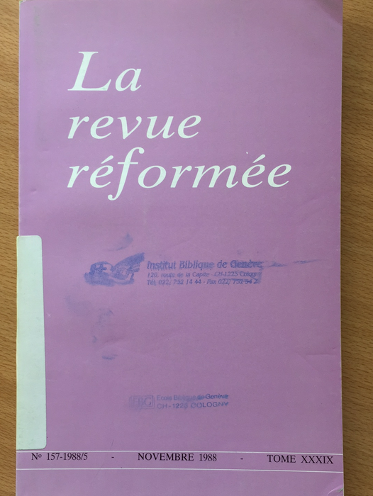 Occasion - La revue réformée #157 1988/5