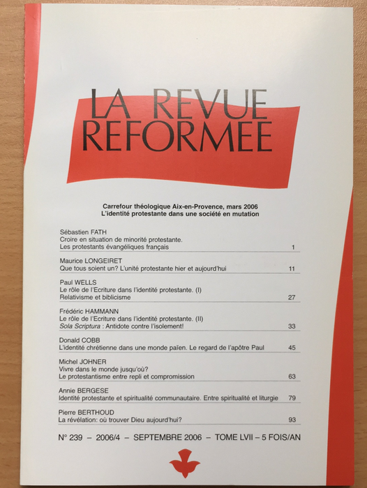 Occasion - La revue réformée #239 Septembre 2006
