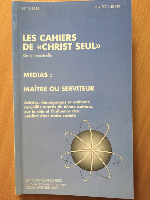 Occasion - Médias : Maître ou serviteur vol.3 1998 Les cahiers de Christ seul