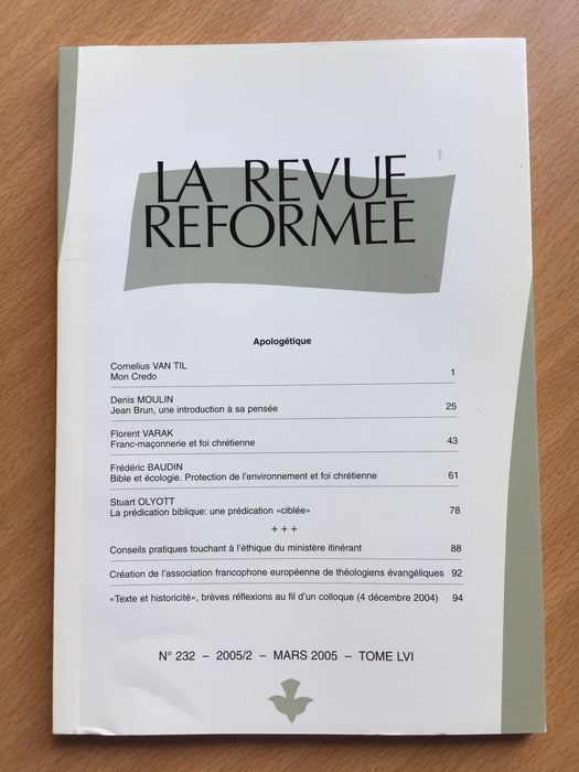 Occasion - La revue réformée #232 Mars 2005