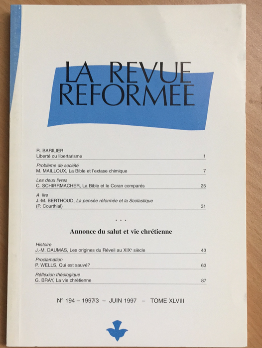 Occasion - La revue réformée #194 Juin 1997