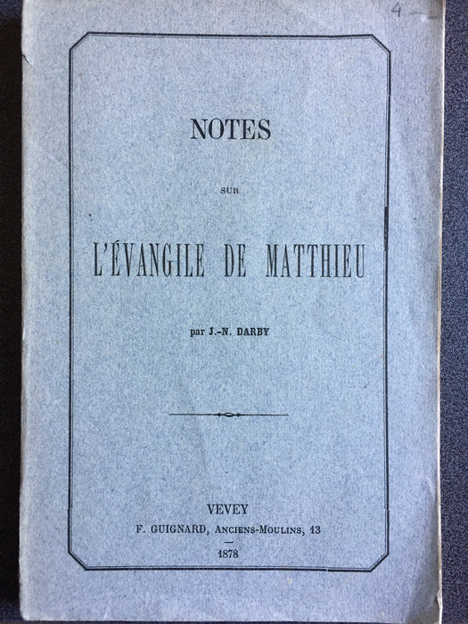 Notes sur L'Évangile de Matthieu