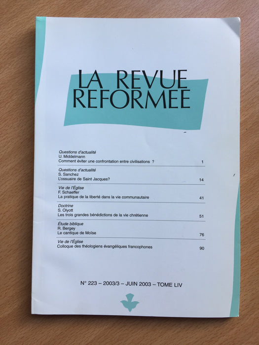 Occasion - La revue réformée #223 Juin 2003