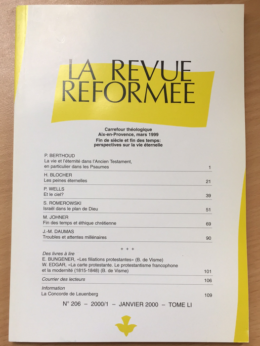 Occasion - La revue réformée #206 Janvier 2000