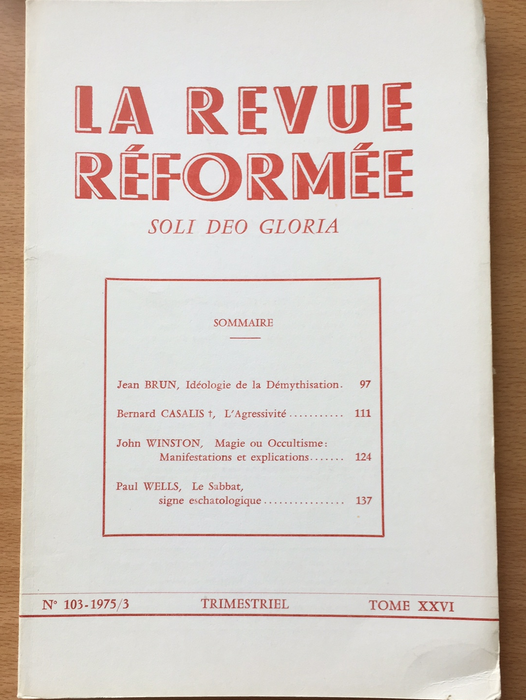 Occasion - La revue réformée #103 1975/3