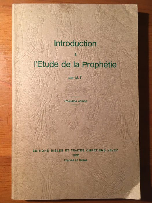 Occasion - Introduction à l'étude de la prophétie
