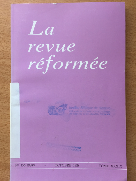 Occasion - La revue réformée #156 1988/4