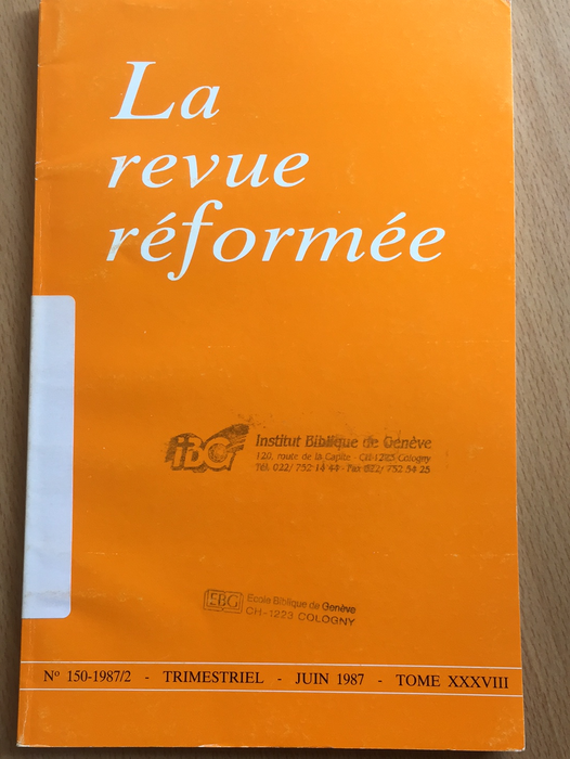 Occasion - La revue réformée #150 1987/2