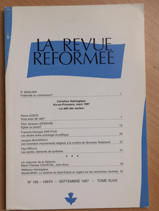 Occasion - La revue réformée #195 Septembre 1997