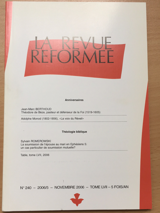 Occasion - La revue réformée #240 Novembre 2006