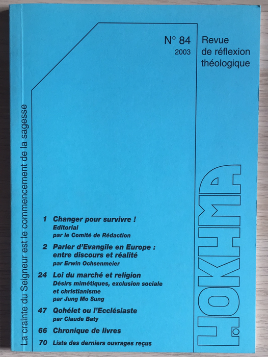 Occasion - Hokhma n°84