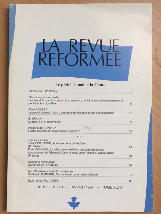 Occasion - La revue réformée #192 Janvier 1997