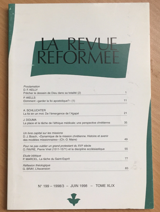 Occasion - La revue réformée #199 Juin 1998