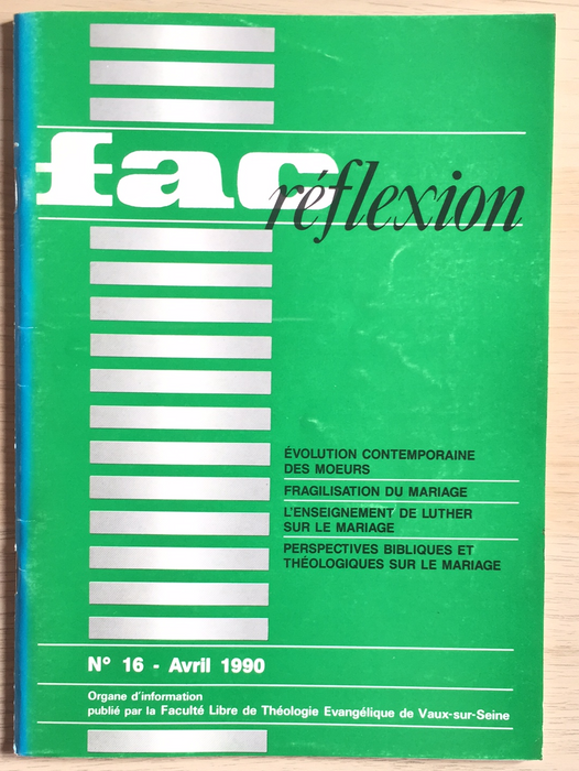 Occasion - Fac réflexion vol.16 1990
