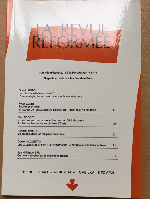 Occasion - La revue réformée #270 Avril 2014