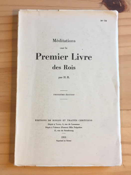 Occasion - Méditations sur le premier livre des rois