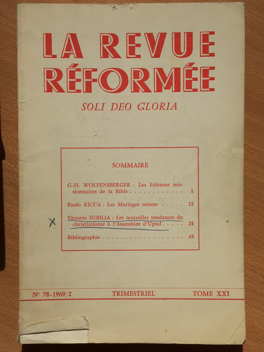 Occasion - La revue réformée #78 1969/2