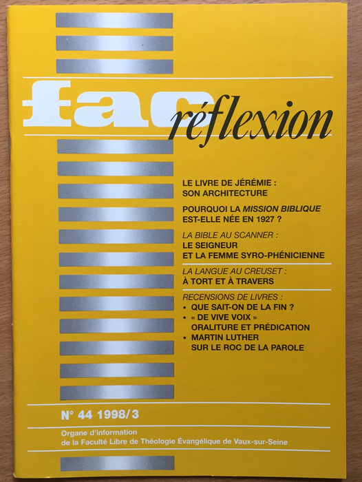 Occasion - Fac réflexion vol.44 1998