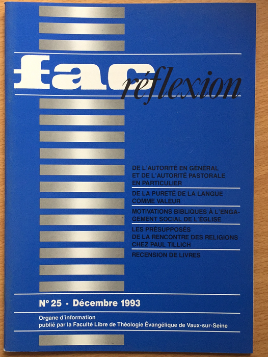 Occasion - Fac réflexion vol.25 1993
