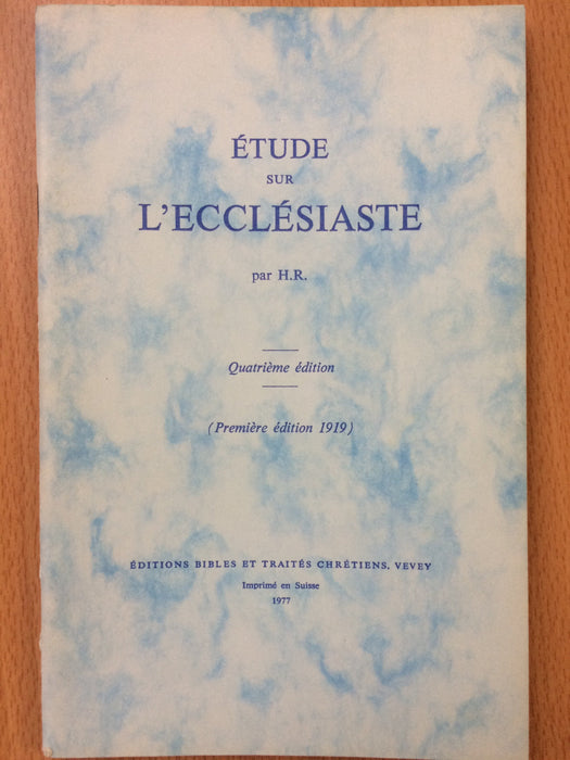 Étude sur l'Ecclésiaste