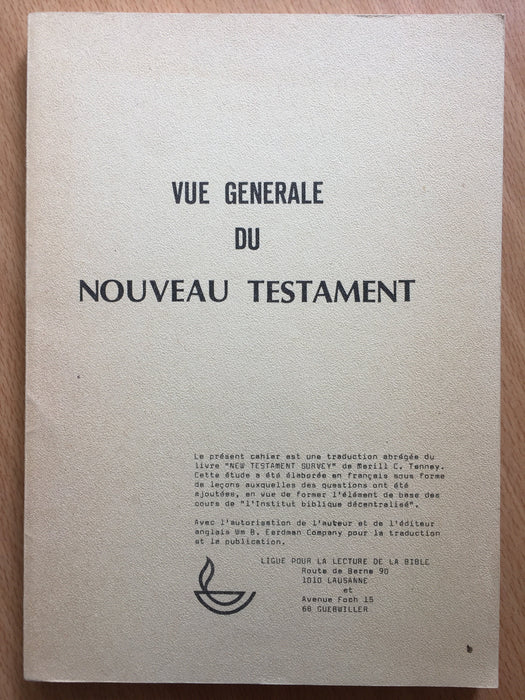 Vue générale du nouveau testament