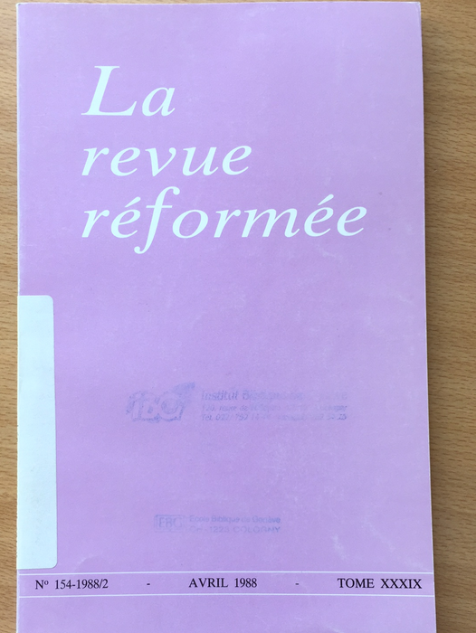 Occasion - La revue réformée #154 1988/2