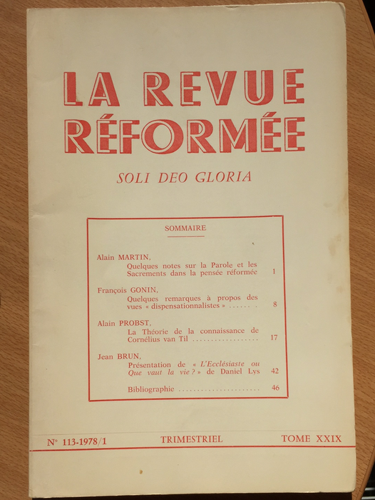 Occasion - La revue réformée #113 1978/1