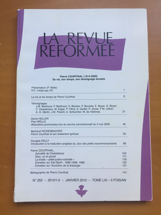 Occasion - La revue réformée #253 Janvier 2010