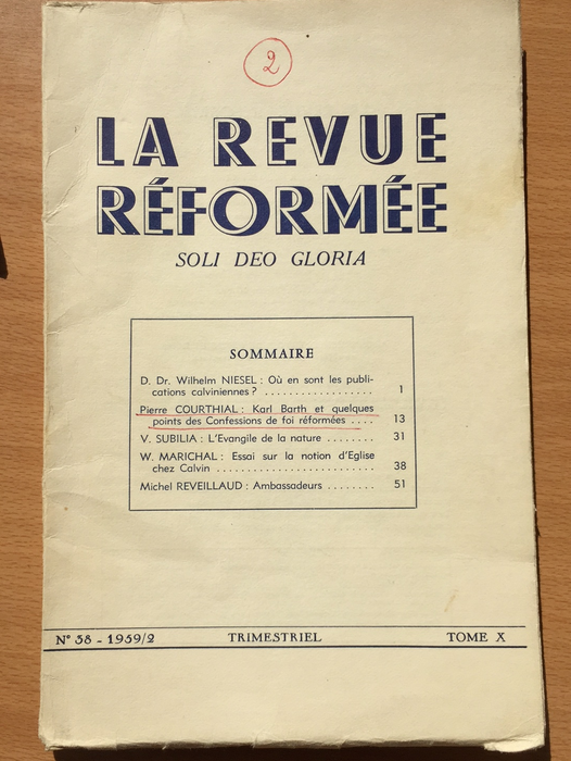 Occasion - La revue réformée #38 1959/2