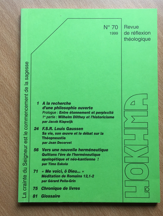 Occasion - Hokhma n°70