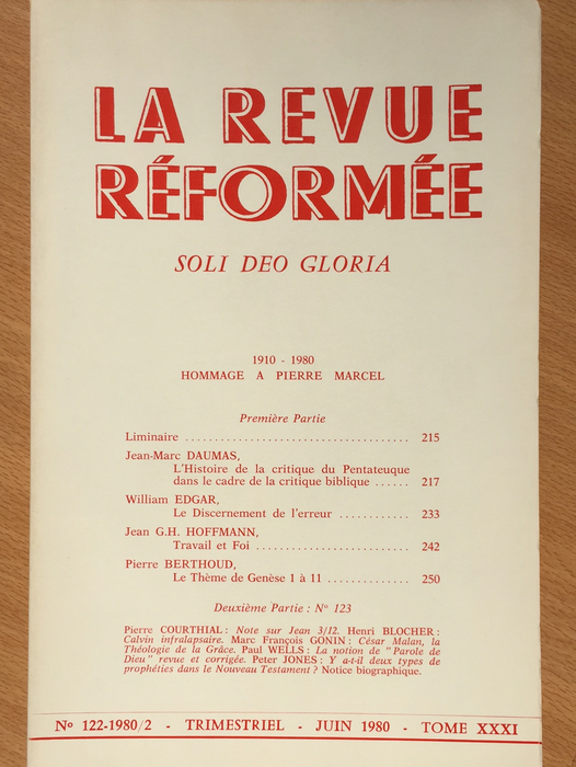 Occasion - La revue réformée #122 1980/2