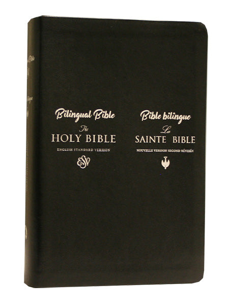 Bible bilingue anglais-français ESV-Colombe Noir souple