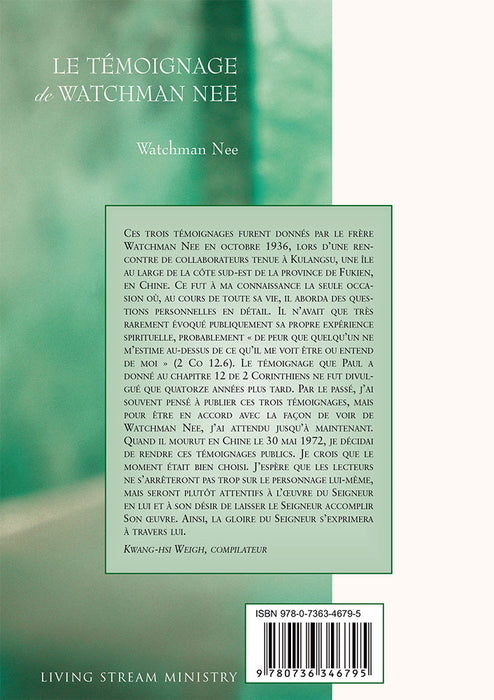 Le témoignage de Watchman Nee