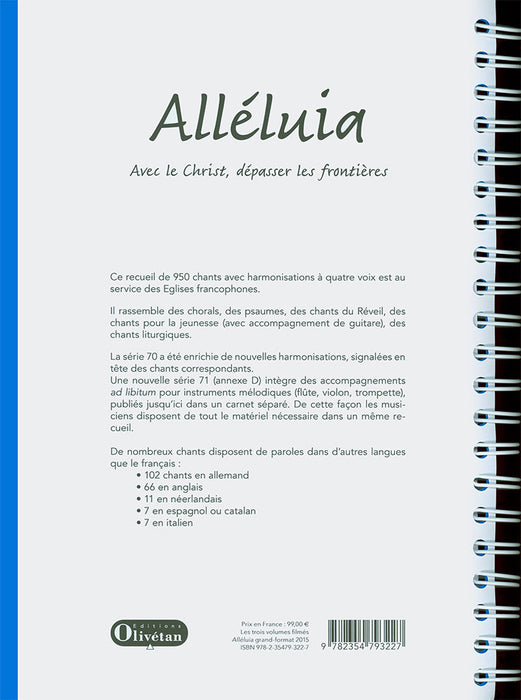 Alléluia, recueil grand format en 3 volumes