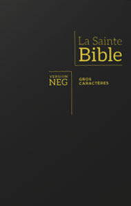 Bible NEG gros caractères Noire cuir souple Tranche dorée avec onglets et zip