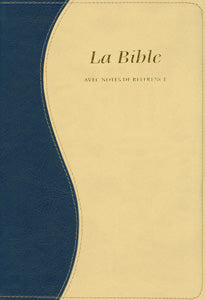 Bible Segond 21 Bleue beige souple Tranche dorée avec notes de référence