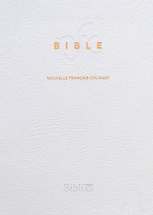 Bible NFC (Nouvelle Français Courant) cuir souple blanc mariage Tranche dorée avec notes