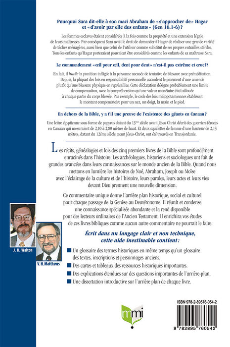 Le pentateuque expliqué. Commentaire du contexte culturel biblique